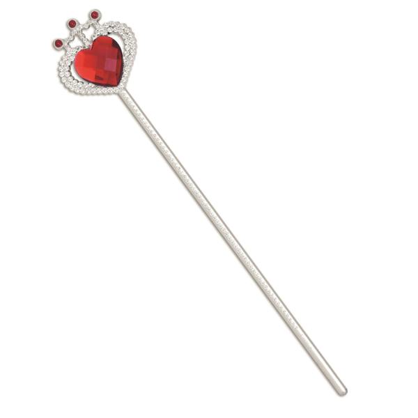 Bristol Novelty Jewel Heart Wand - Silver/Red - 