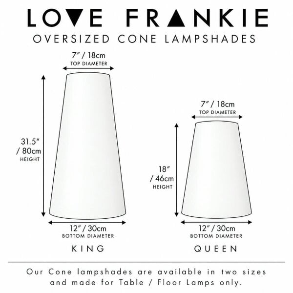 Love Frankie Hunter Green Cotton Oversized Cone Lampshades
