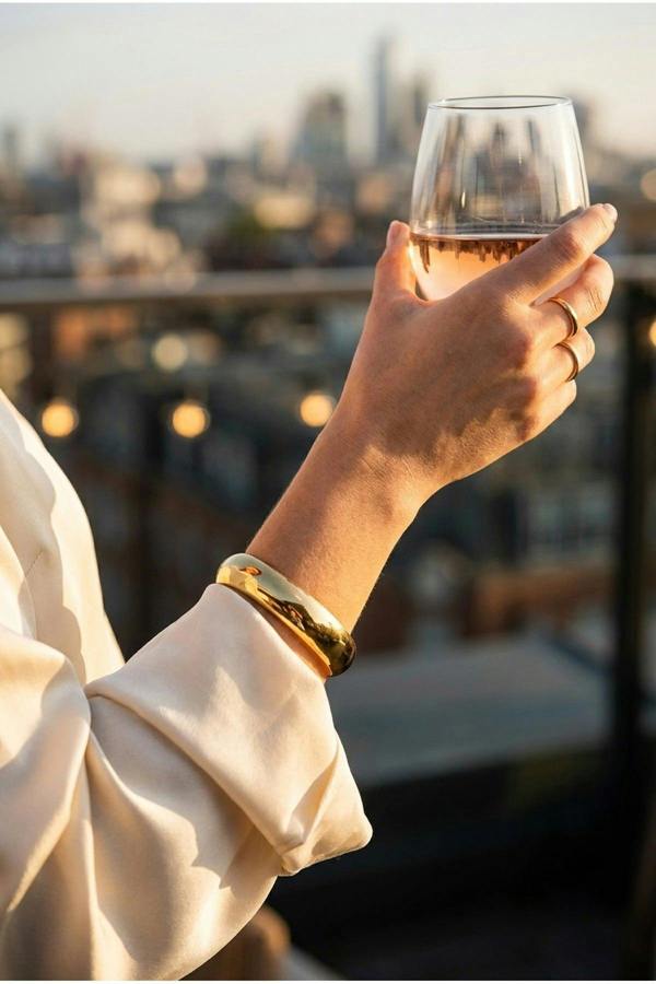 Constance Chunky Polished Bangle - Gold