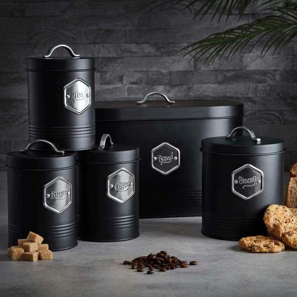 Cooks Professional 5 Piece Kitchen Storage Set | Black / Silver