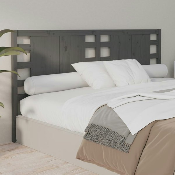 Berkfield Headboard Grey 206x4x100 cm Solid Wood Pine
