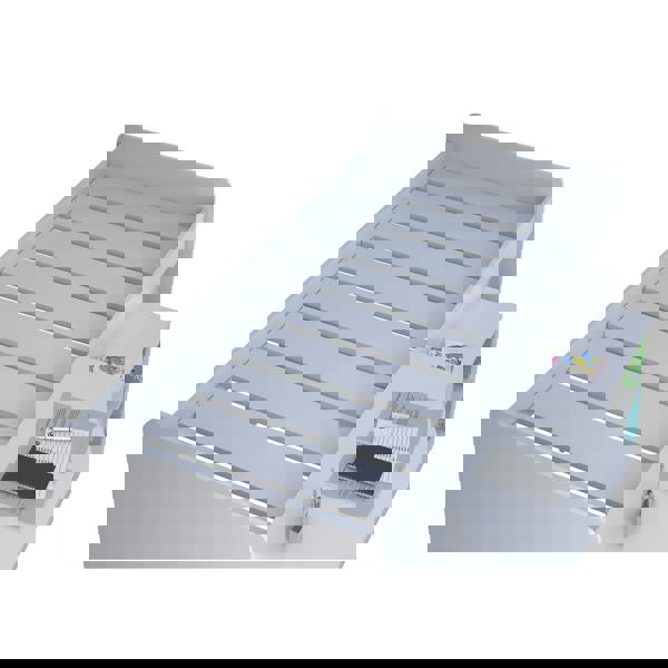 Top view of the mid sleeper bed frame. Shows the slats.