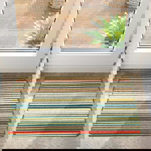 The Rugs Candy Multi Green Stylish Patterned Mat |Quality UK