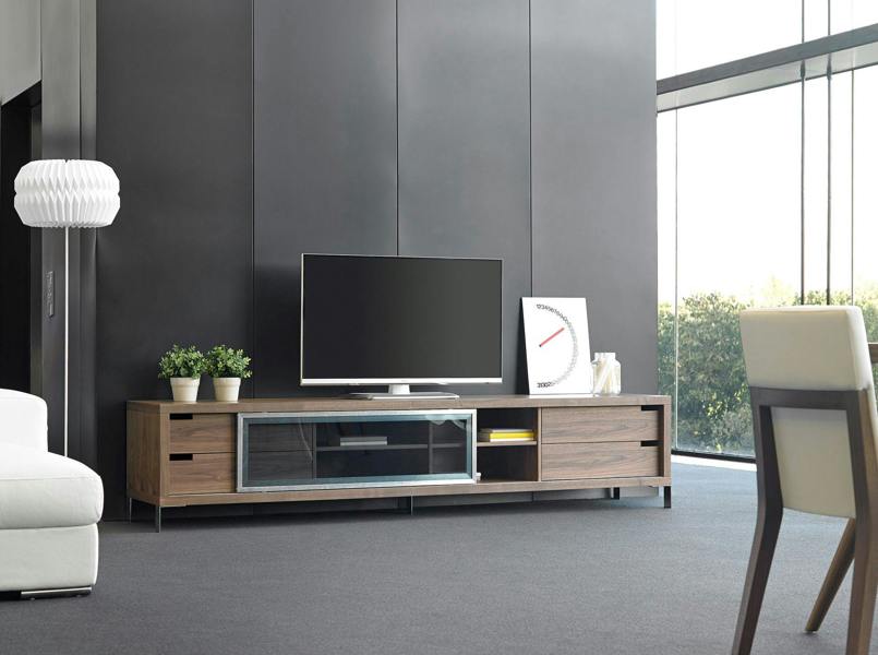 Angel Cerdá TV stand walnut and chromed steel 3044