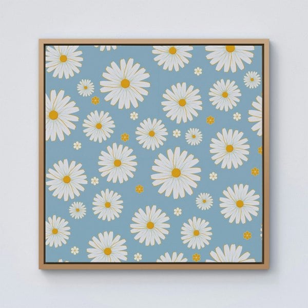 Warren Reed Summer Daisy Pattern Framed Canvas