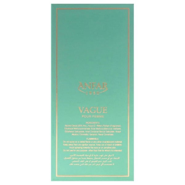 Anfar 1950 Vague 100ml back side of box