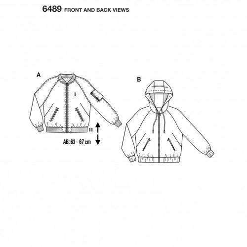 Burda Sewing Pattern 6489 Hoodies and Jackets For Women, 18 to 32 - Intermediate