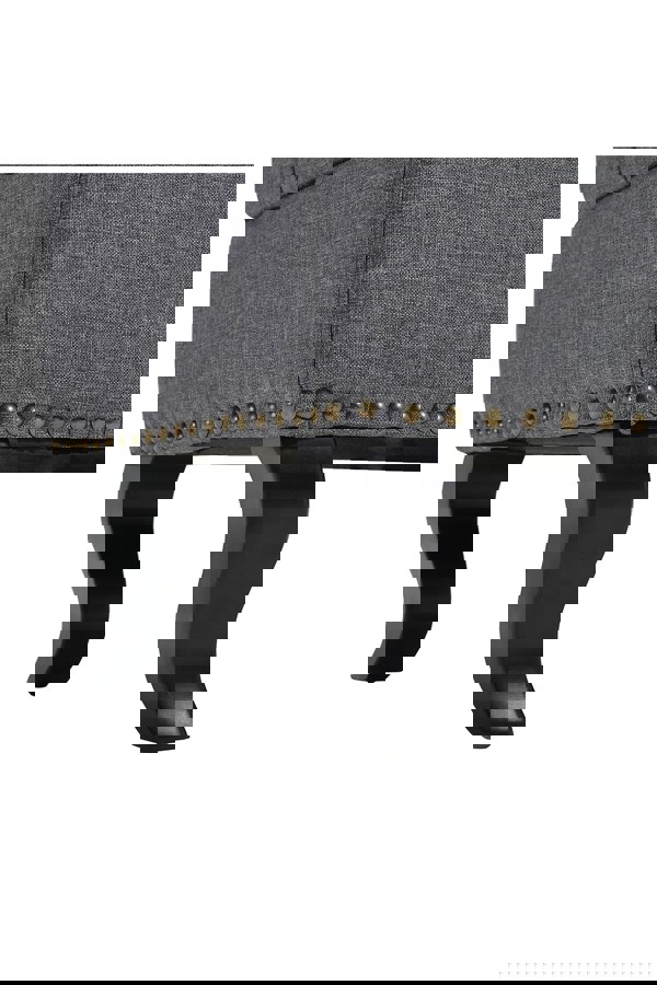 Living and Home Linen Button Tufted Footstool Bed End Bench with Nailhead Trim