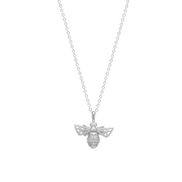 Spero London Matte Bumble Bee Sterling Silver Necklace