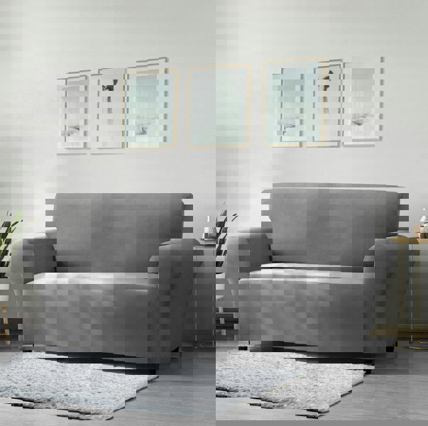 Home Republic Mink Velvet Luxury Stretch Sofa Slip Cover - Two Seater