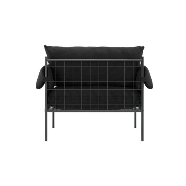 Wyld Haus Wardour Minimalist Black Houseweave  Armchair Metal Legs