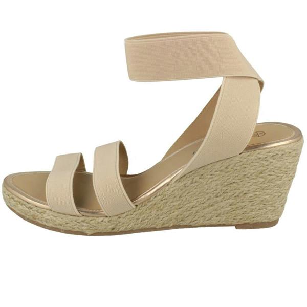 Savannah Ladies Savannah Elastic Ankle Strap Wedges