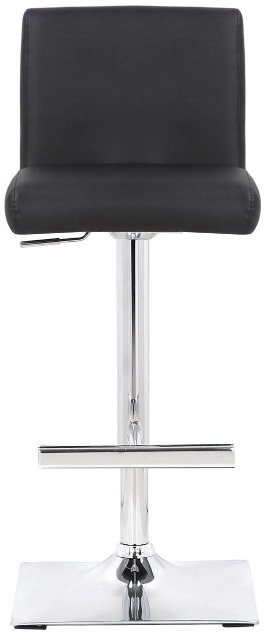 Lamboro Snella Breakfast Bar Stool, Chrome Footrest, Height Adjustable Swivel Gas Lift, Home Bar & Kitchen Faux-Leather Barstool, Black