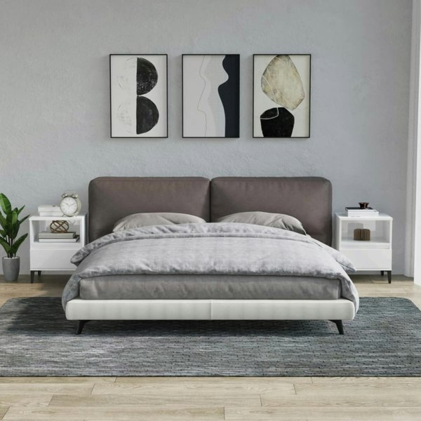 Berkfield Bedside Cabinets 2 pcs High Gloss White 40x35x50 cm