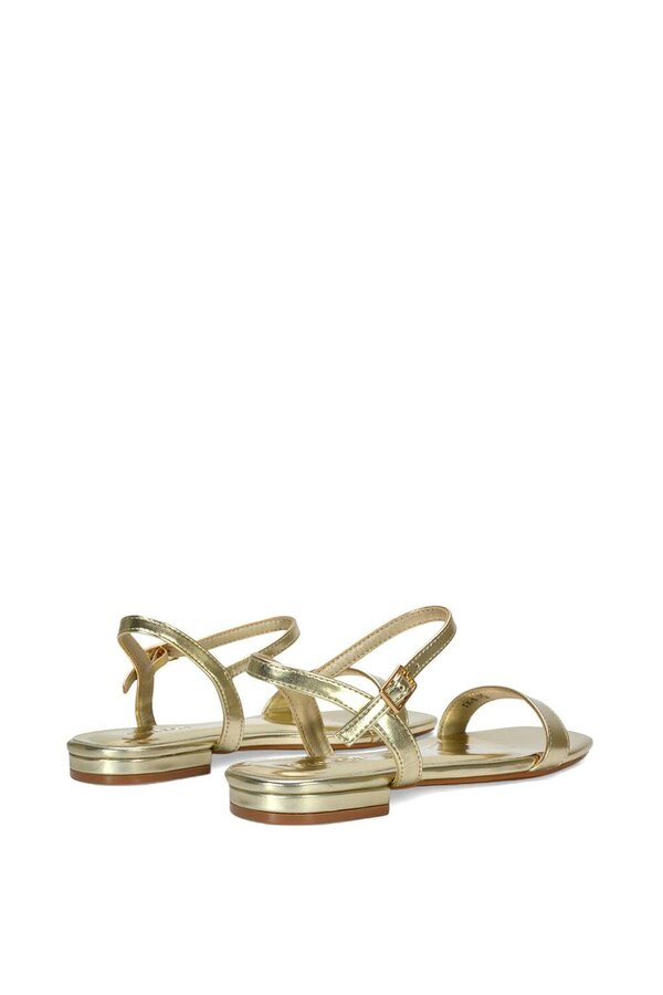 XY LONDON Open Toe Flat Strappy Sandals With Ankle Strap
