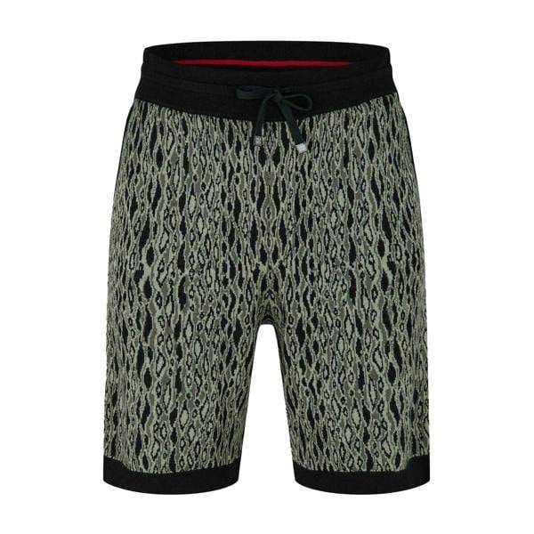 Hugo Mens Animal Print Sweat Shorts - Green Print - 