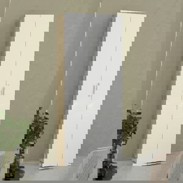 Furniture To Go Pepe Wardrobe with 2 doors in Oak with White High Gloss