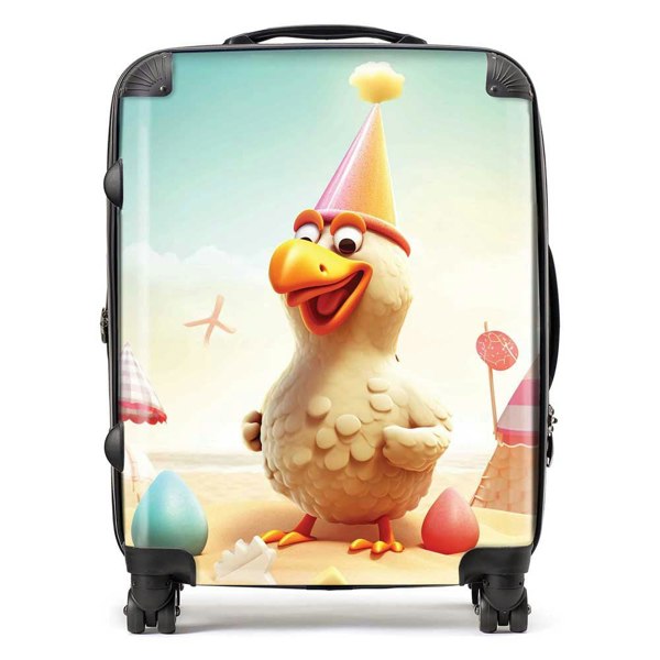 Warren Reed Funky Chicken On A Beach Holiday Suitcase