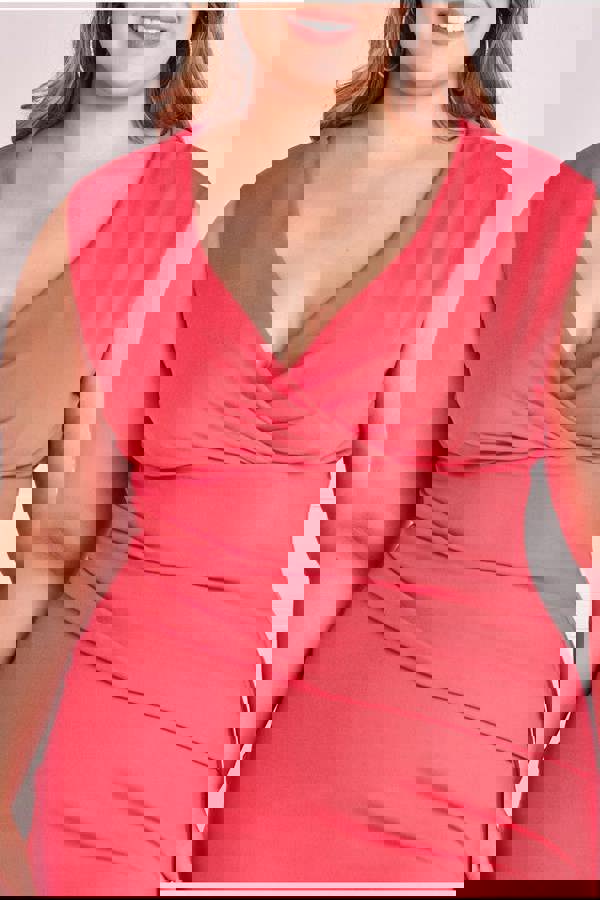 Bardot Pleated Midi Dress - Coral DR1092AP