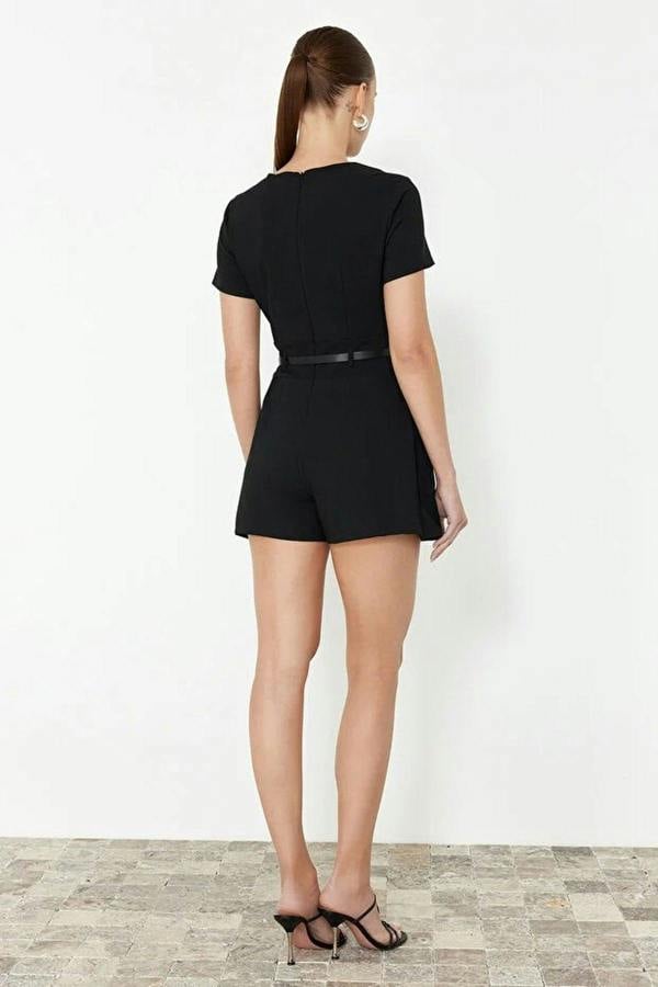 WOVCOR Belted Mini Playsuit