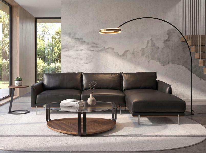 Angel Cerdá Floor lamp in polished gold steel and black steel 8097