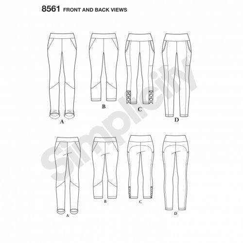 Simplicity Sewing Pattern 8561, Leggings, Sportswear for Women, AA (XS-S-M-L-XL) - Intermediate