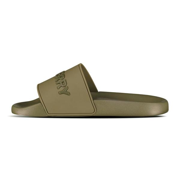Burberry Logo Tech Furley Sliders Khaki - chancefashionco