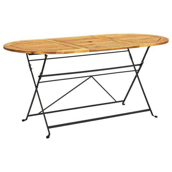 Berkfield Garden Table 160x85x74 cm Solid Acacia Wood Oval