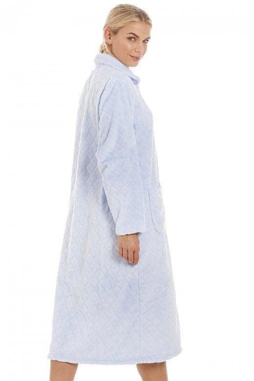 Womens Supersoft Button Front Diamond Print Housecoat