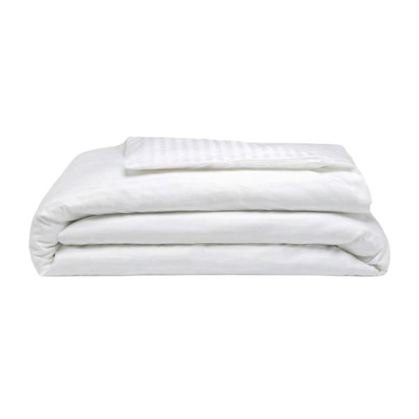 Belledorm 540 Thread Count Satin Stripe Duvet Cover Set - White - 