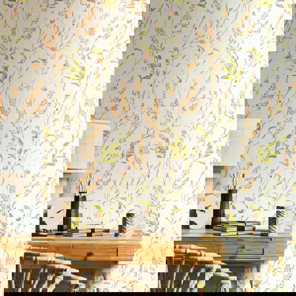 Hoopla Walls Springtime Meadow - Honey & Peach 10m Wallpaper