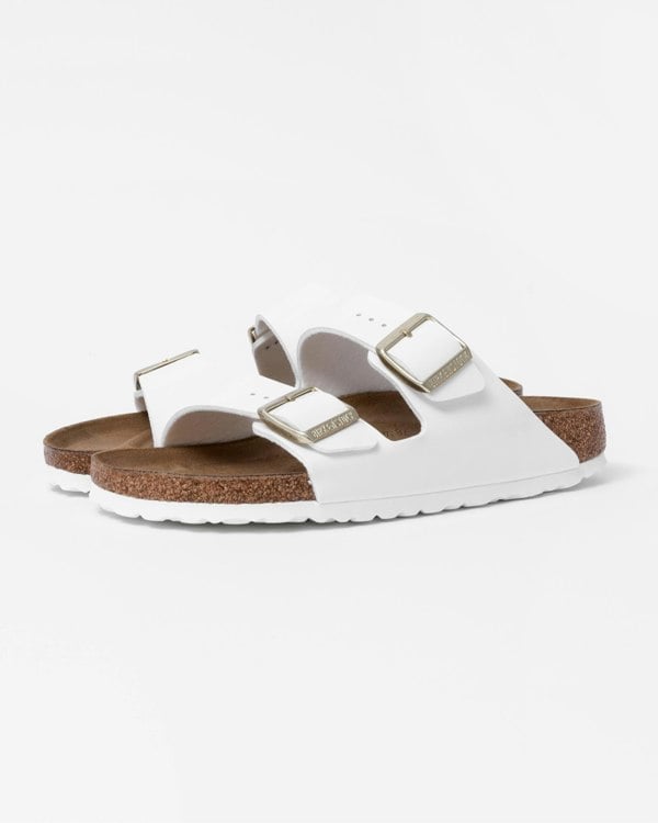 Birkenstock Arizona Birko-Flor Patent Womens Sandals - White