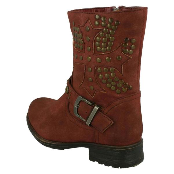 Spot On Girls Spot On Biker Style Studded Boots