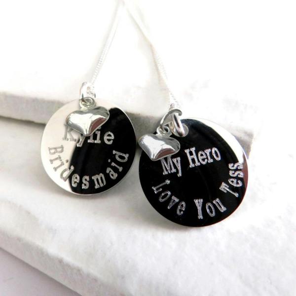 Aye Do Gifts Personalised Mini Puff Heart Engraved Duchess Necklace