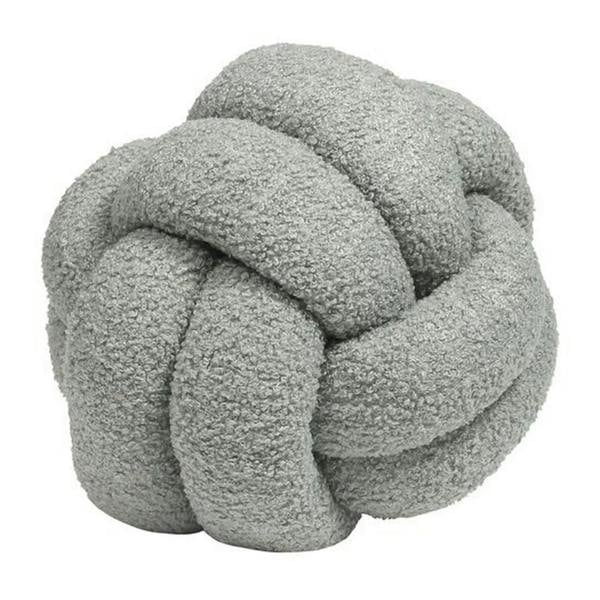 Furn Boucle Fleece Knotted Cushion - Silver - 