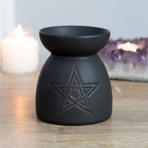 Serano Black Pentagram Cut Out Oil Burner