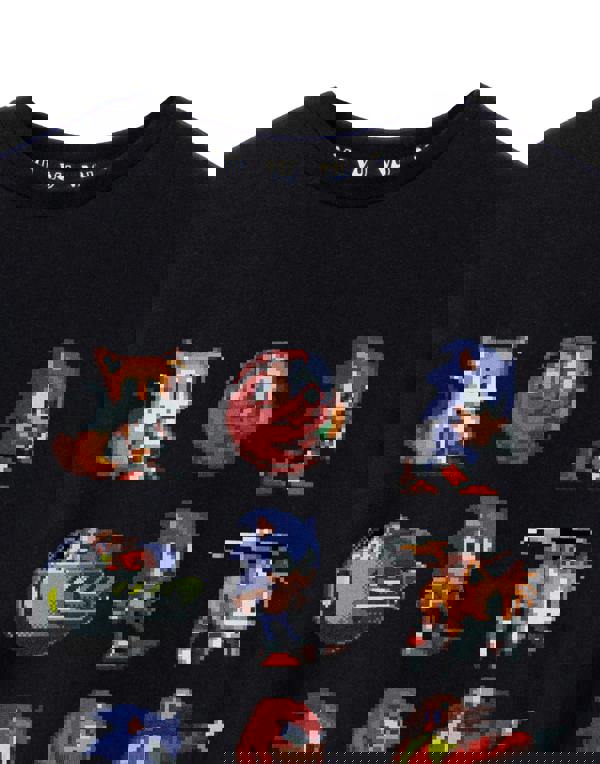 Sonic the Hedgehog Boys Black Game Over Short Sleeved T-Shirt