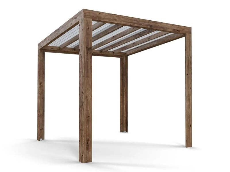 Dunster House Pergola with Roof 2.5m x 2.5m Pressure Treated Wooden Shelter Terracube