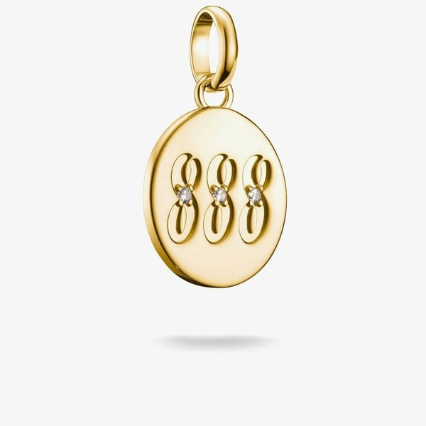 THOMAS SABO Charm Club Connect Gold Plated 888 Angel Number Charm CC1255-414-14