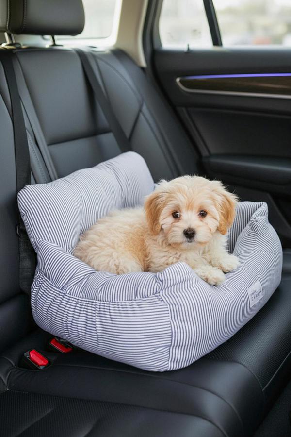Stripe Travel Pet Bed with Pockets