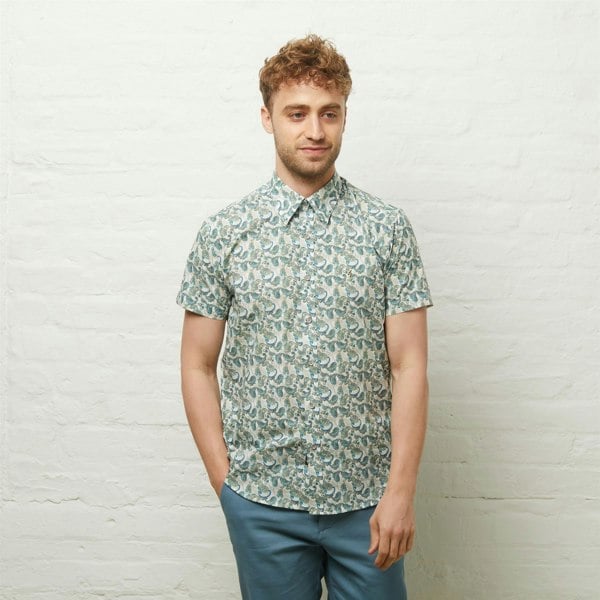 Gabicci V54GW09 Mens Liam Short Sleeve Pattern Shirt Gabicci Vintage - AZURE