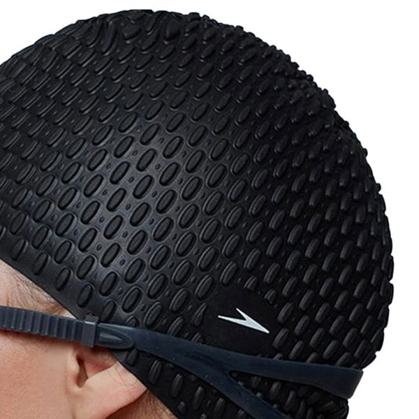 Speedo Unisex Adult Bubble Swim Cap - Black