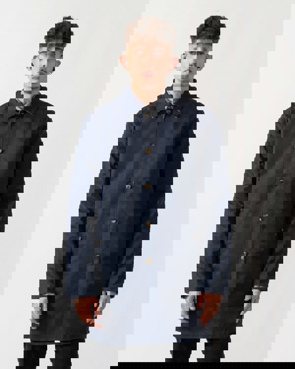 Aquascutum Mens Archival Reversible Mid Coat - Navy 11