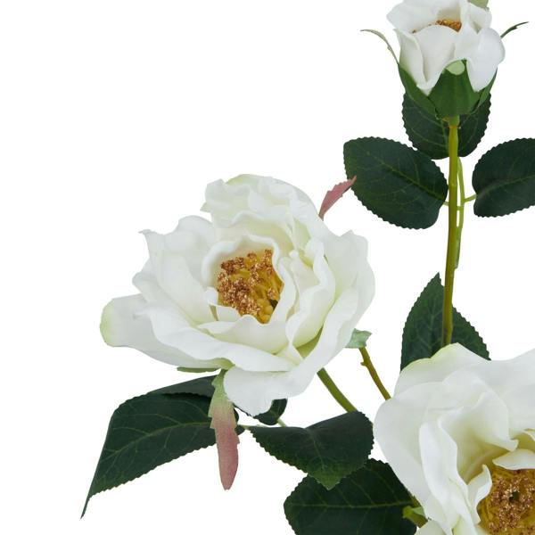Wyld Haus Set of 3 Artificial Flowers White Tea Rose Stems