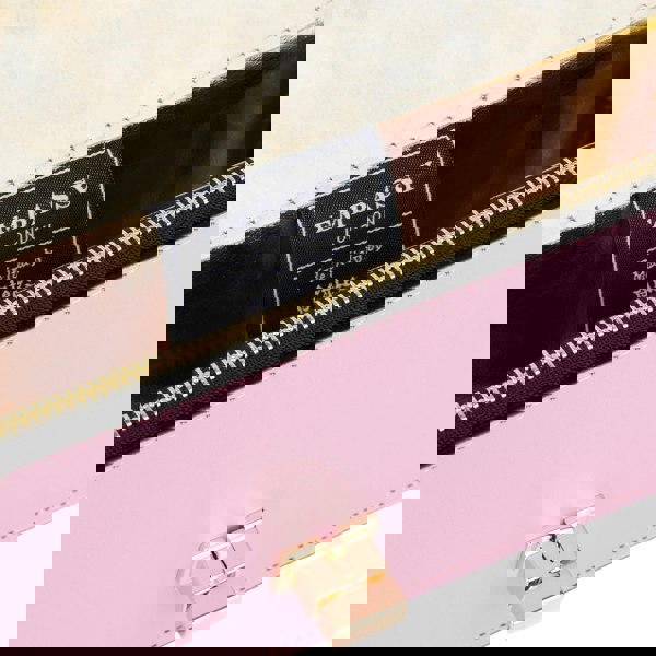 Embassy London Envy - Pink & Cream - Women's leather flap clutch bag with strap