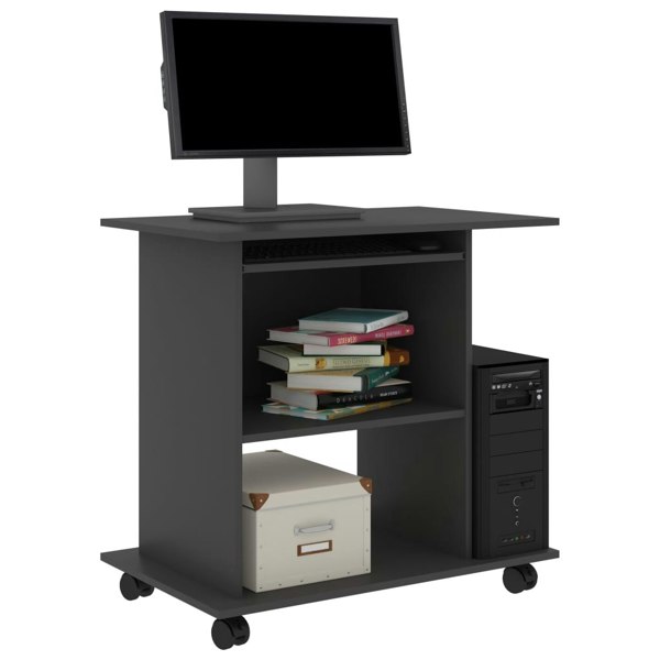 Berkfield Computer Desk Grey 80x50x75 cm Engineered Wood