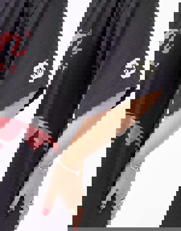 Pusheen Womens Grey Pusheen Character & Logo Print Oversized Short Sleeved T-Shirt