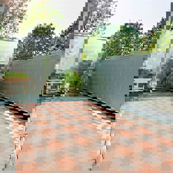 Outdoor-Indoor Rug Orange Geometric Design Weather-Proof | The Rugs