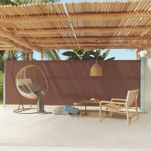 Berkfield Patio Retractable Side Awning 180x600 cm Brown