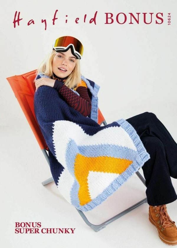 Hayfield Bonus Super Chunky Knitting Pattern 10624, Blankets One Size - Intermediate